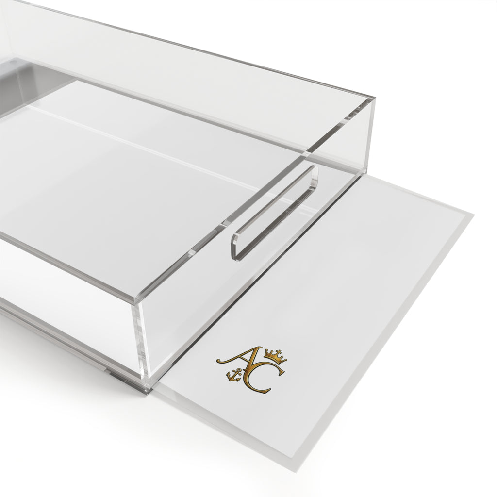 Anchor & Crown™ Signature Acrylic Serving Tray | 11" × 17" Monogram Coffee & Hospitality Tray