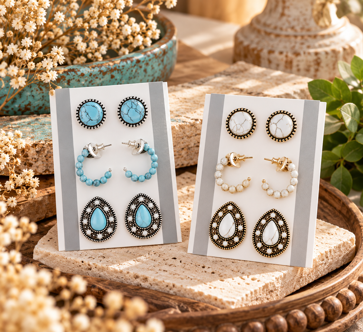Antique-Inspired Multi Earring Set