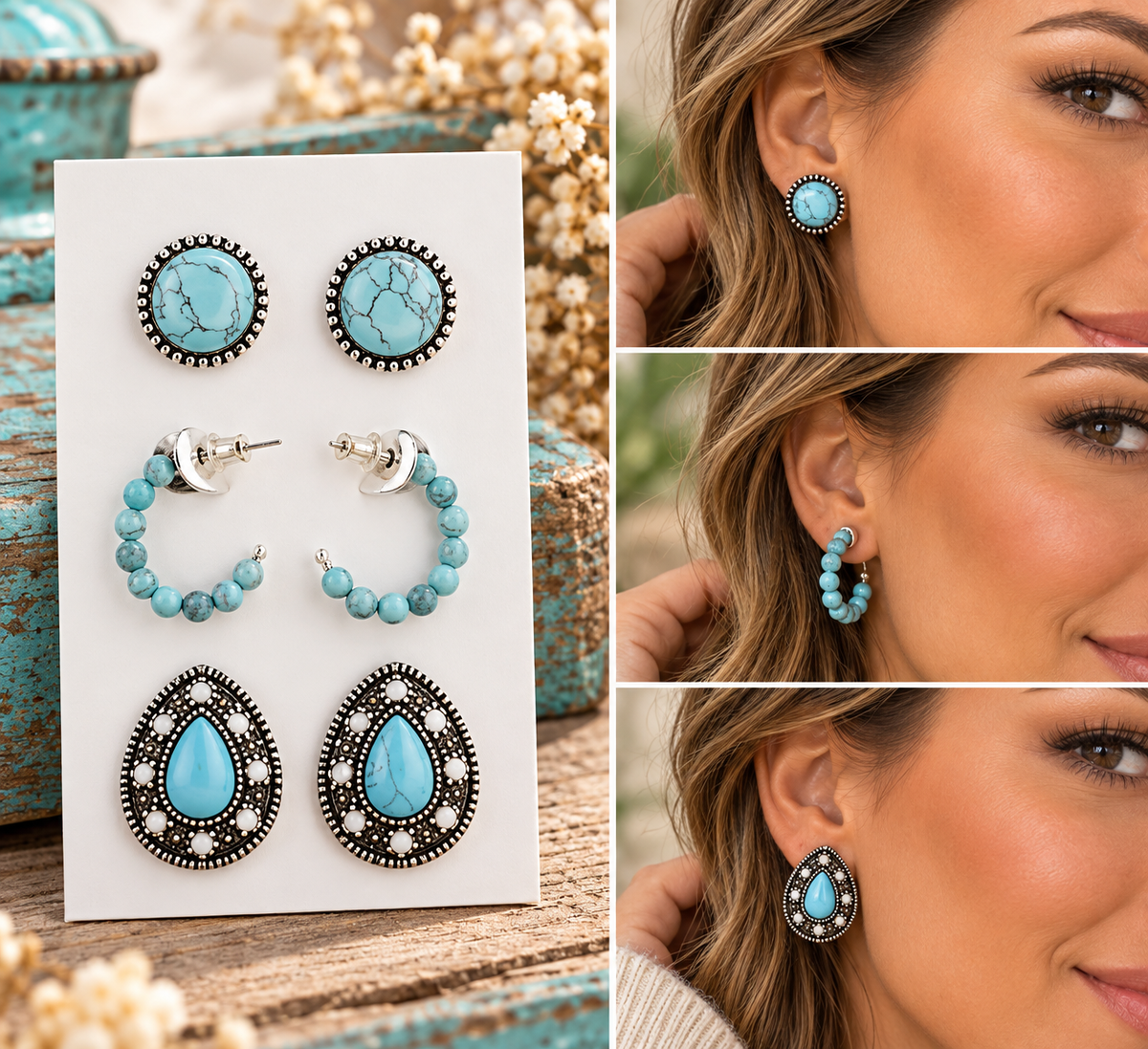 Antique-Inspired Multi Earring Set
