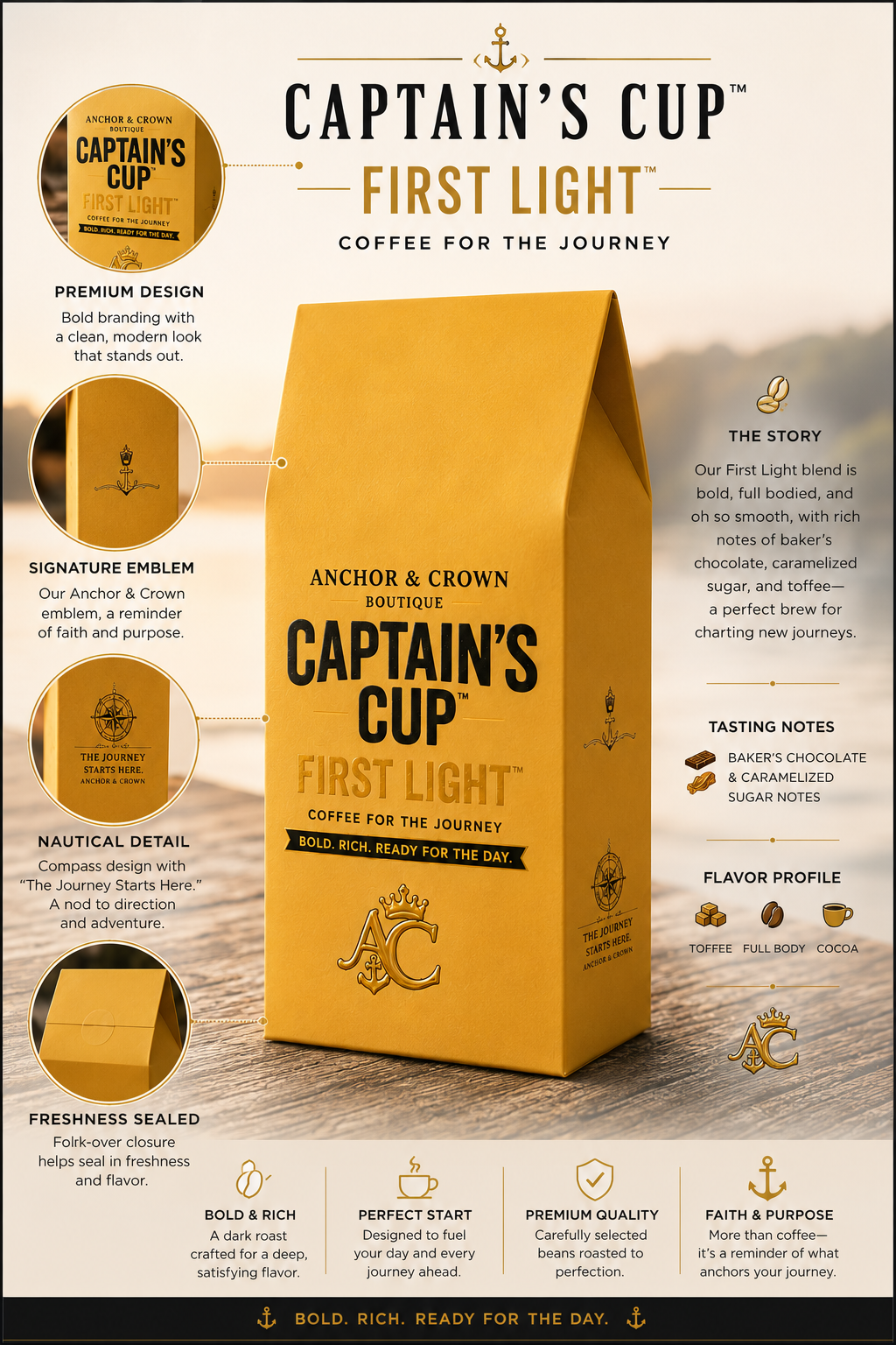 Captain's Cup™ Coffee First Light™ | Dark Roast