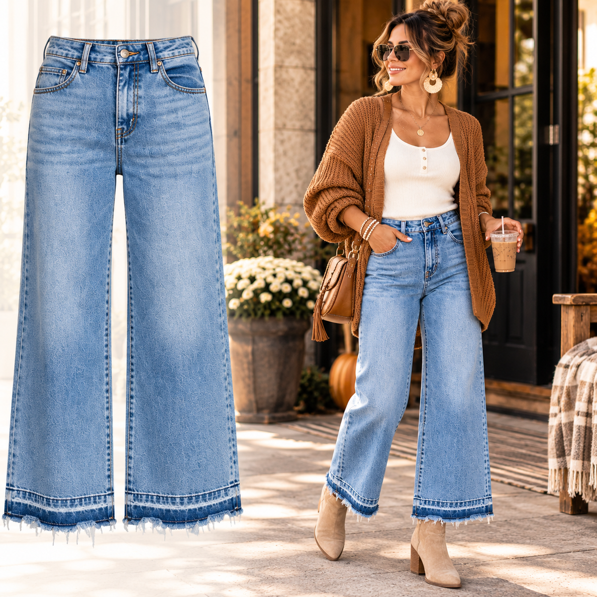 Easy Shape High-Rise Cropped Wide-Leg Jeans