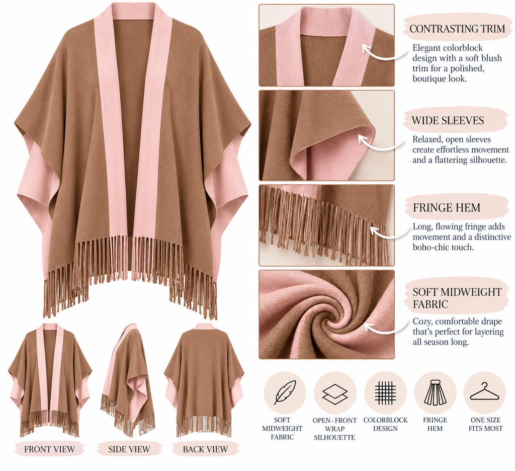 Grace in Every Layer™ Colorblock Fringe Wrap