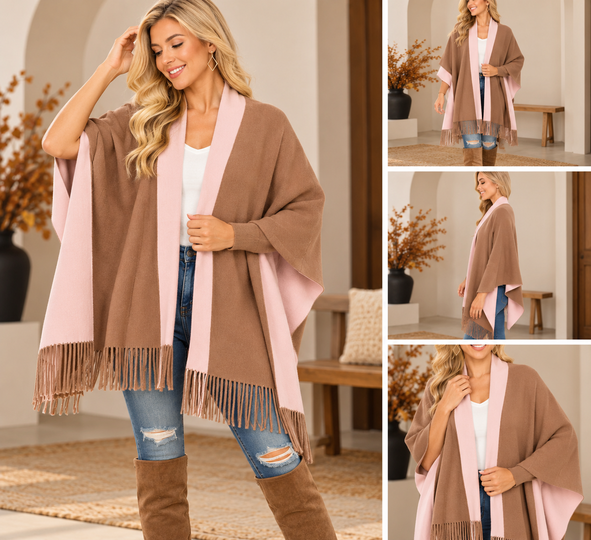 Grace in Every Layer™ Colorblock Fringe Wrap