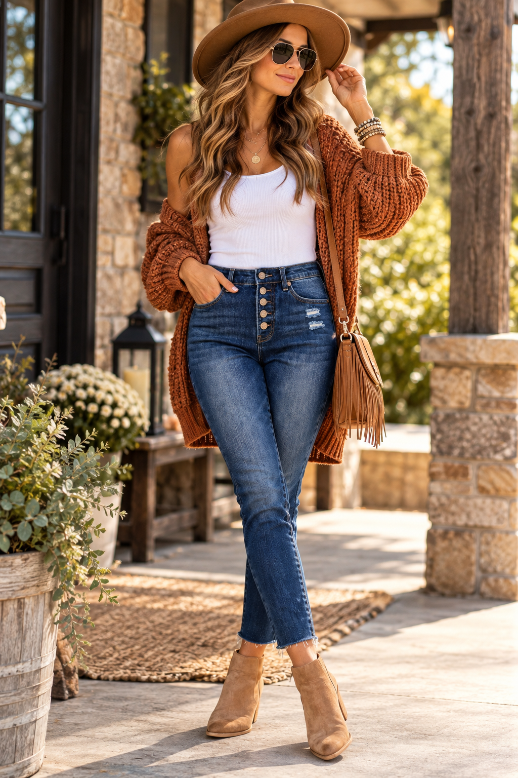 Indigo Button-Fly High-Rise Ankle Skinny Jeans