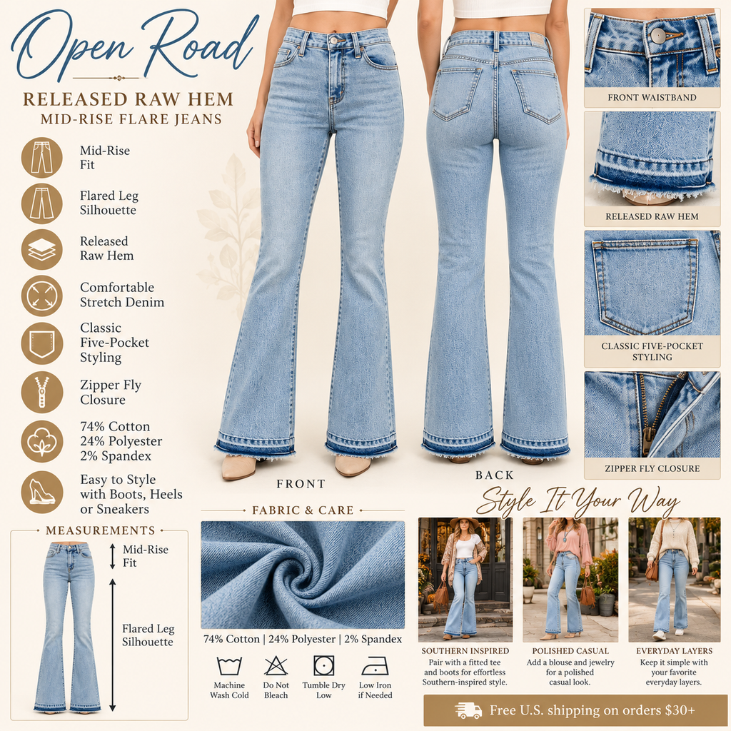 Open Road Released-Hem Mid-Rise Flare Jeans