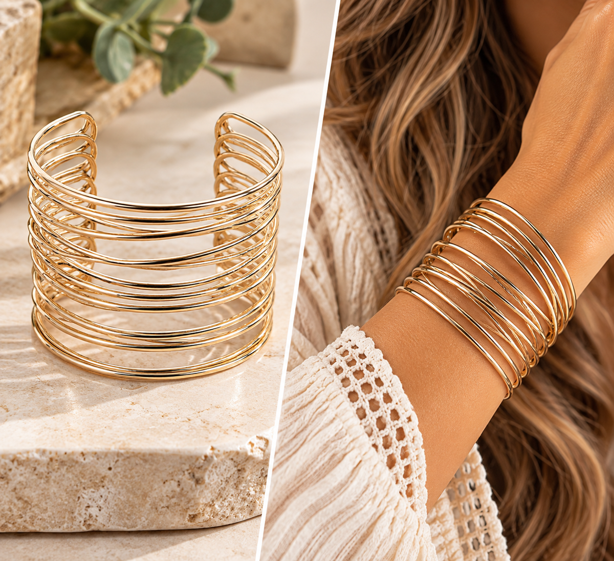 Polished Open Metal Cuff Bracelet