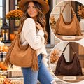 Prairie Drift Faux Suede Fringe Hobo Bag
