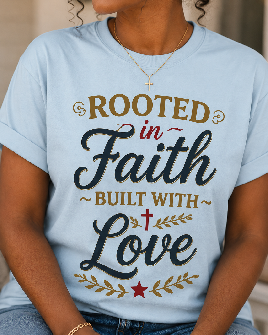 Rooted in Faith. Built with Love. | Comfort Colors® 1717 Garment-Dyed Tee