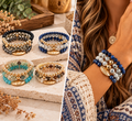 Textured Mixed Bead Stretch Bracelet Set